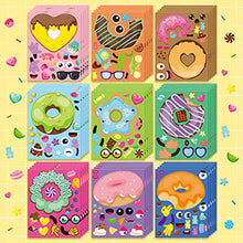 Load image into Gallery viewer, Summer Donut Face Stickers Party Making Cute DIY Donut Face Sticker Sheets Colorful Face Stickers Games Doughnuts Treats and Sweets Birthday Party Supplies