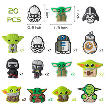 Load image into Gallery viewer, 20 PCS Different Galaxy Wars baby Cartoon Shoe Charm for Kids, Clog Sandal and Wristband Bracelet Charm for Boy Girl Women Men, Clog Decoration for Birthday Slip-On Party Gift, Creative Party Gift