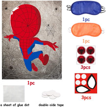 Load image into Gallery viewer, 30pcs Spiderhero Kids Party Stickers Game, Pin The Eyes Chest Signs and Spiderweb On Large Spiderhero Poster Good for Big Superhero Theme Birthday Party, Kids Room Wall Decor, Hero Party Favor