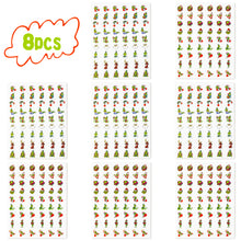 Load image into Gallery viewer, Yopyame 8pcs Furry Green Nail Stickers, Furry Green Christmas Theme 3D Nail Stickers, Furry Green Self-Adhesive Nail Decals, Furry Green DIY Nail Art Decor, Manicure Tips Decor for Girls