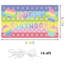 Load image into Gallery viewer, Polyester Pop Photography Booth Backdrop Macaron Bubble Theme Poster, Party Banner Background Wall Decoration for Birthdays, Christmas New Year, Shooting props for Childeren Girls Boys, 6.6*3.8ft