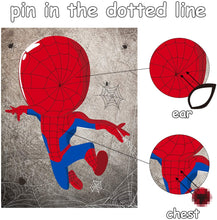 Load image into Gallery viewer, 30pcs Spiderhero Kids Party Stickers Game, Pin The Eyes Chest Signs and Spiderweb On Large Spiderhero Poster Good for Big Superhero Theme Birthday Party, Kids Room Wall Decor, Hero Party Favor