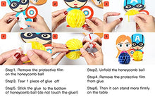 Load image into Gallery viewer, Ticiaga 7pcs Superhero Honeycomb Centerpieces, Table Topper for Birthday Party Decoration, Double Sided Cake Topper, Photo Booth Props, Superhero Party Supplies Mix of Captain, Spider Man, Thor, Iron