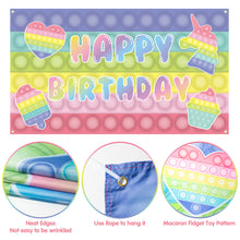Load image into Gallery viewer, Polyester Pop Photography Booth Backdrop Macaron Bubble Theme Poster, Party Banner Background Wall Decoration for Birthdays, Christmas New Year, Shooting props for Childeren Girls Boys, 6.6*3.8ft