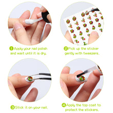 Load image into Gallery viewer, Yopyame 8pcs Furry Green Nail Stickers, Furry Green Christmas Theme 3D Nail Stickers, Furry Green Self-Adhesive Nail Decals, Furry Green DIY Nail Art Decor, Manicure Tips Decor for Girls