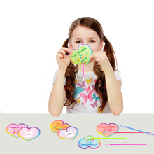 Load image into Gallery viewer, YINGENIVA 36 PCS Valentines Day Cards with 32 Glow Sticks, Valentines Day Heart Greeting Cards for Kids, Love cards, Light Sticks Party Pack, Valentine Classroom Exchange Cards, Valentines Party Favor