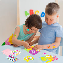 Load image into Gallery viewer, Yopyame 28PCS Valentine's Day Cards Monster Greeting Cards Set with Make a Face Stickers and Envelopes, DIY Monster Finger Puppet Pop-Out Bookmarks with 5pcs Monster Temporary Tattoo Bonus