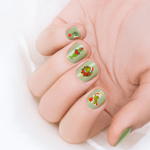 Load image into Gallery viewer, Yopyame 8pcs Furry Green Nail Stickers, Furry Green Christmas Theme 3D Nail Stickers, Furry Green Self-Adhesive Nail Decals, Furry Green DIY Nail Art Decor, Manicure Tips Decor for Girls
