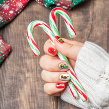 Load image into Gallery viewer, Yopyame 8pcs Furry Green Nail Stickers, Furry Green Christmas Theme 3D Nail Stickers, Furry Green Self-Adhesive Nail Decals, Furry Green DIY Nail Art Decor, Manicure Tips Decor for Girls