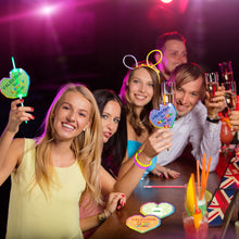 Load image into Gallery viewer, YINGENIVA 36 PCS Valentines Day Cards with 32 Glow Sticks, Valentines Day Heart Greeting Cards for Kids, Love cards, Light Sticks Party Pack, Valentine Classroom Exchange Cards, Valentines Party Favor