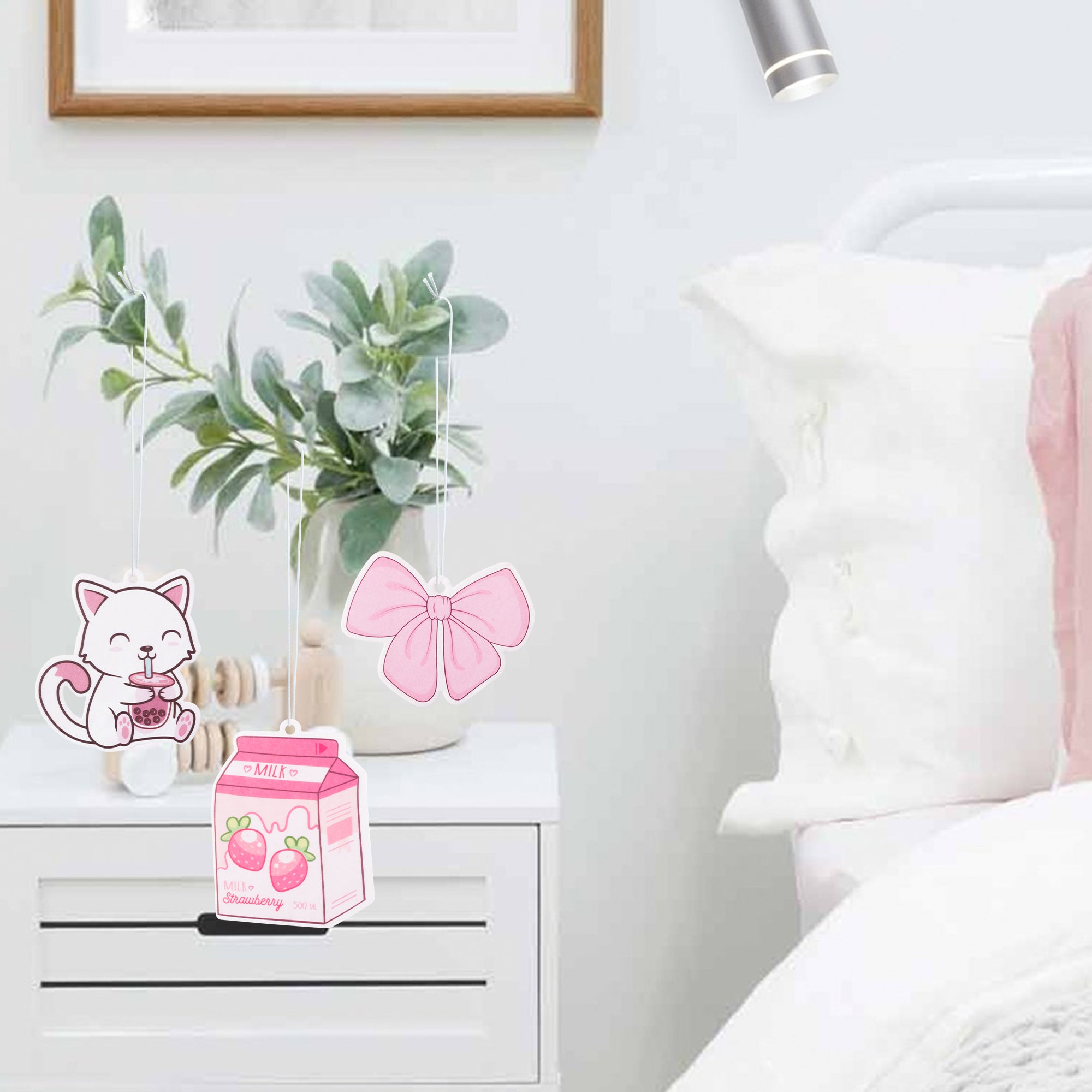 Car Air Freshener Kawaii Pink Decorations, Cute Car Accessories 