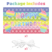 Load image into Gallery viewer, Polyester Pop Photography Booth Backdrop Macaron Bubble Theme Poster, Party Banner Background Wall Decoration for Birthdays, Christmas New Year, Shooting props for Childeren Girls Boys, 6.6*3.8ft
